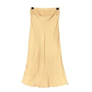 Free People Skirt Size 10 Maxi Slip Satin Bias Y2K Boho Minimalist Parisian Chic